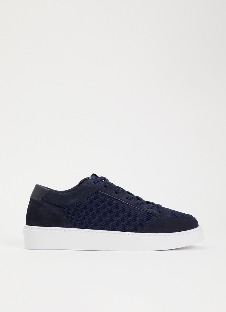 Cleens Heren Luxor sneaker met suède details in de kleur Donkerblauw, maat: 46