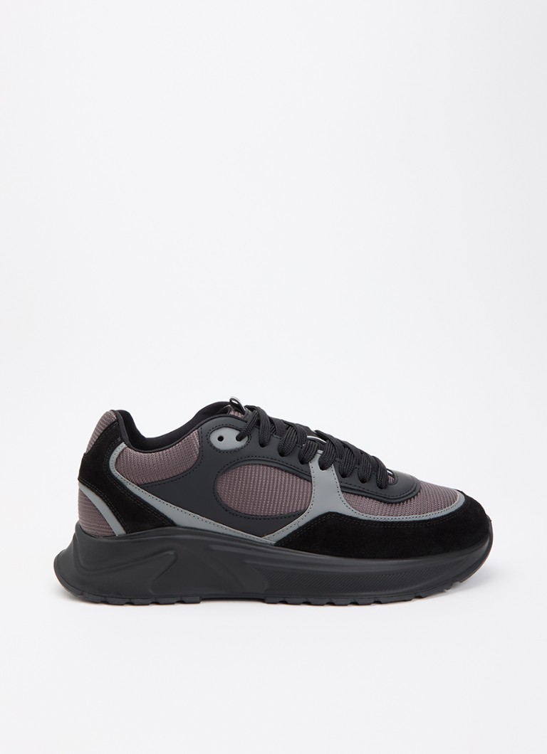Cleens Heren Onesixty sneaker met suède details in de kleur Zwart, maat: 46