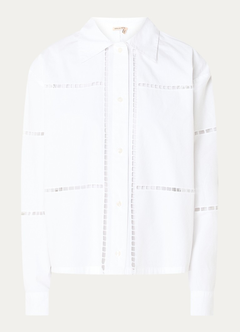 Stella Nova Dames Blouse met opengewerkt dessin in de kleur Wit, maat: 34