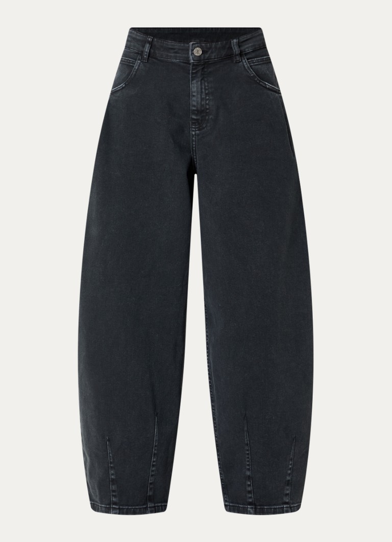 Stella Nova Dames High waist barrel jeans met gekleurde wassing in de kleur Antraciet, maat: 36