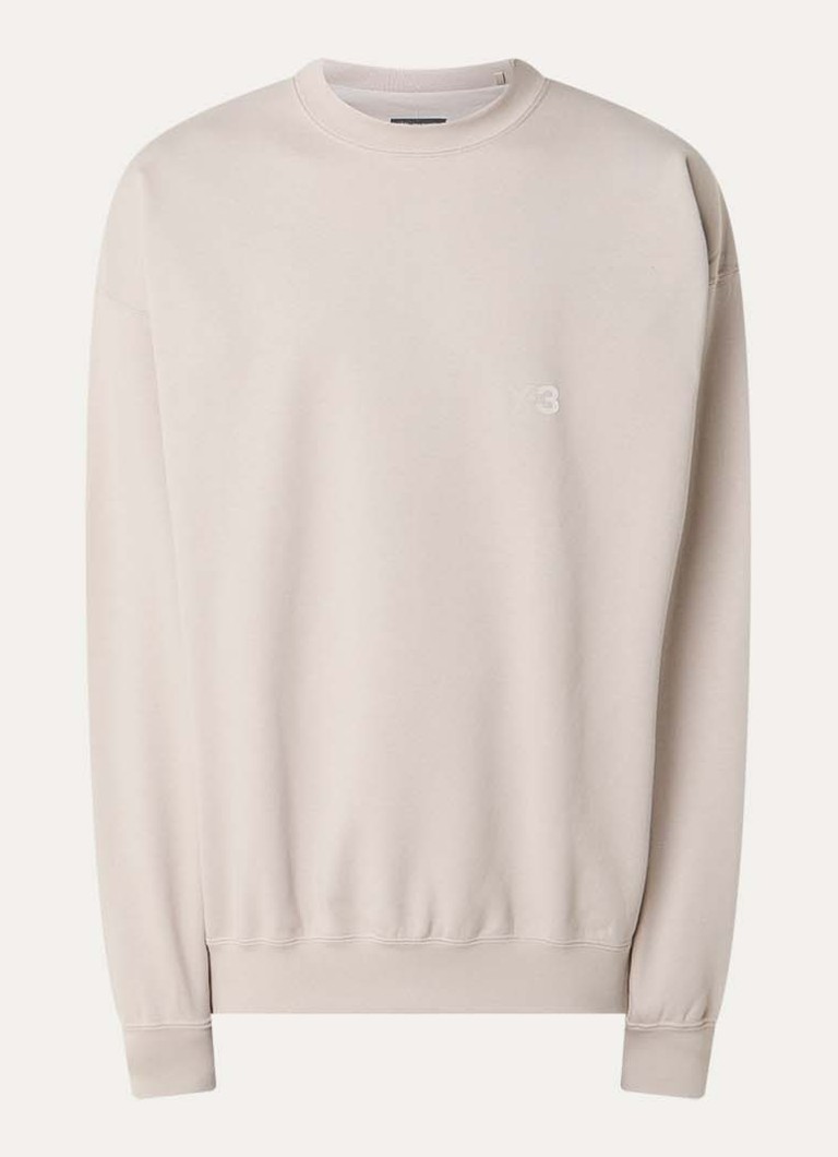 Y-3 Heren Sweater met logoprint in de kleur Donkerbeige, maat: L