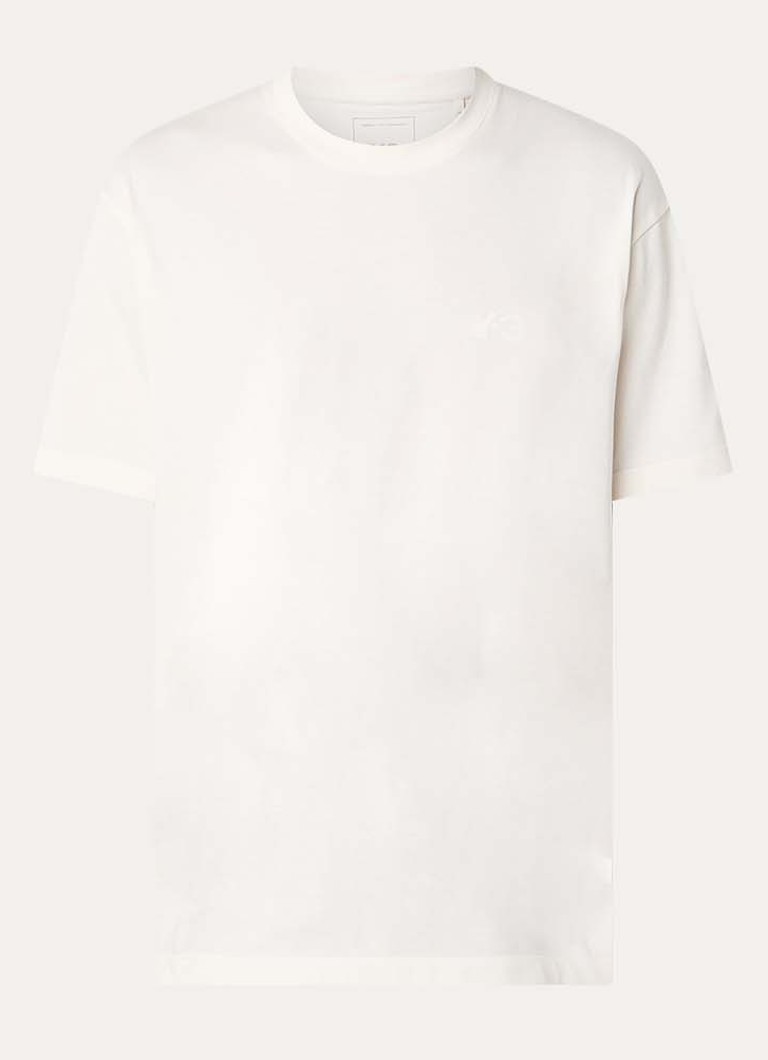 Y-3 Heren T-shirt met logoprint in de kleur Gebroken wit, maat: XL