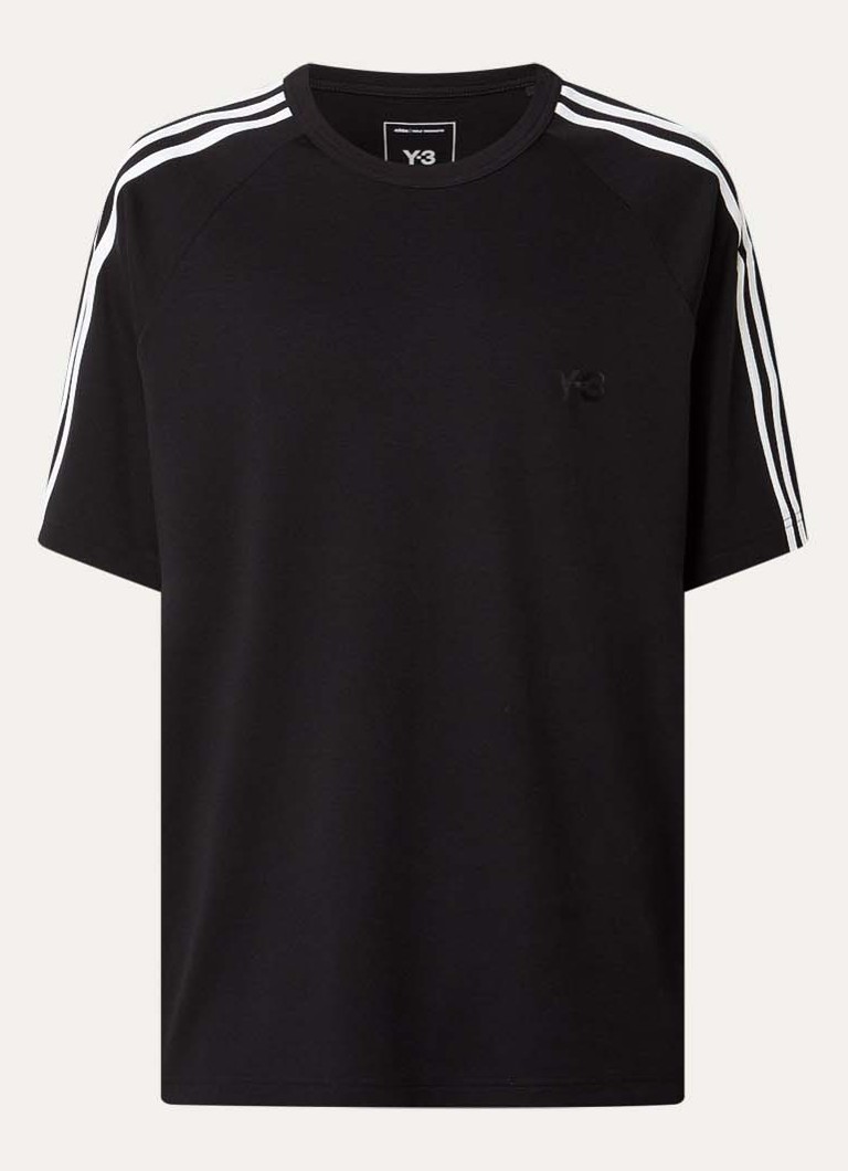 Y-3 Heren T-shirt in wolblend met logoprint in de kleur Zwart, maat: S