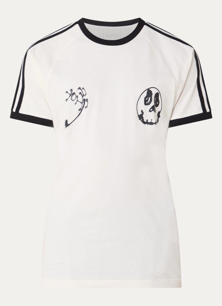 Y-3 Heren T-shirt met print in de kleur Gebroken wit, maat: L