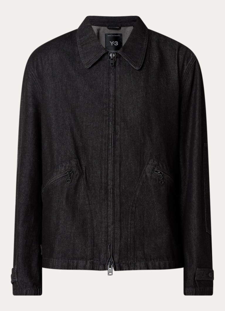 Y-3 Heren Jack van denim met steekzakken in de kleur Zwart, maat: L