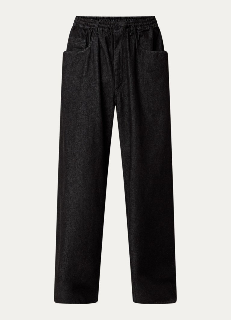 Y-3 Heren Wide fit jeans met gekleurde wassing en steekzakken in de kleur Zwart, maat: L