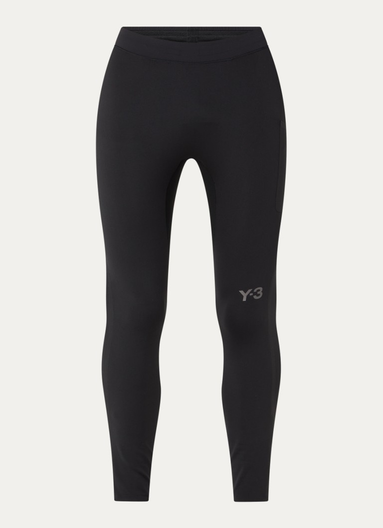 Y-3 Heren Skinny fit trainingslegging met logo in de kleur Zwart, maat: S