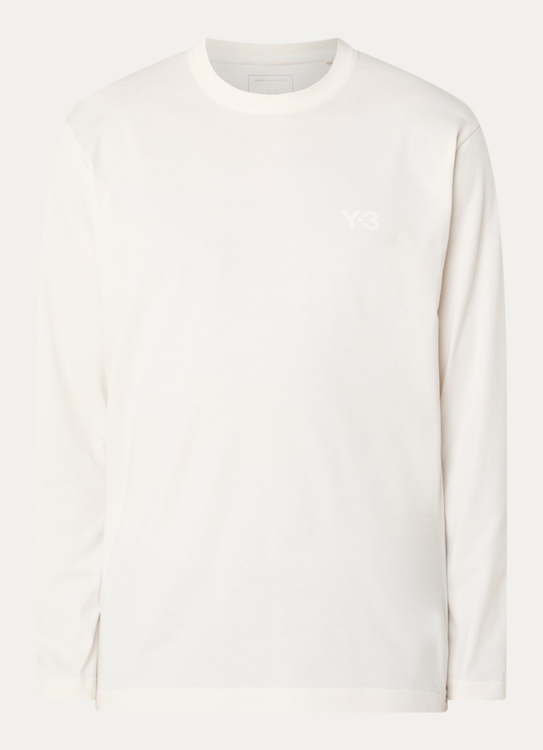 Y-3 Heren Longsleeve met logo in de kleur Beige, maat: S