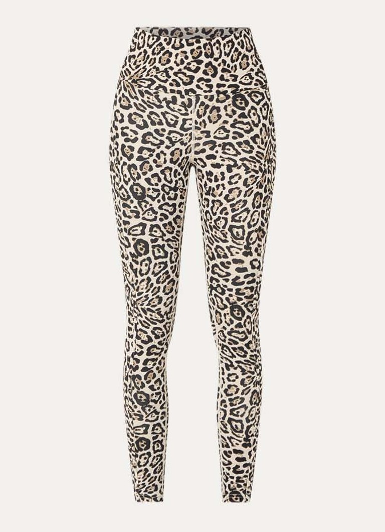 Goldbergh Dames Artemis high waist trainingslegging met panterprint in de kleur Beige, maat: XS