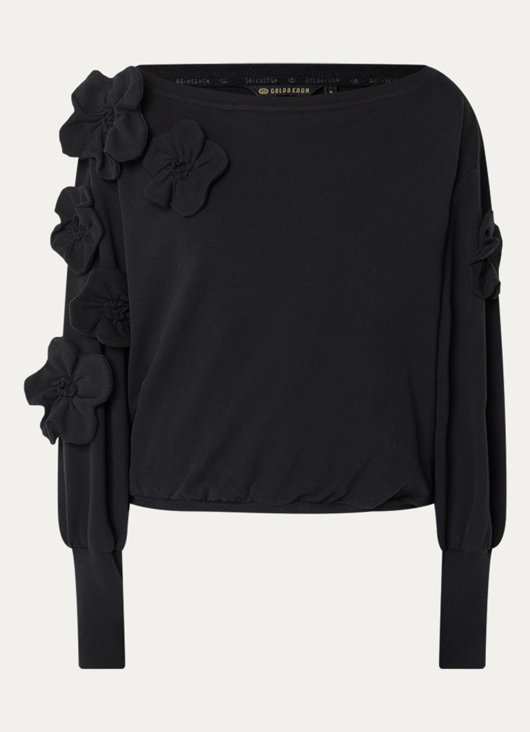 Goldbergh Dames Fiorenzo sweater met applicatie in de kleur Zwart, maat: L