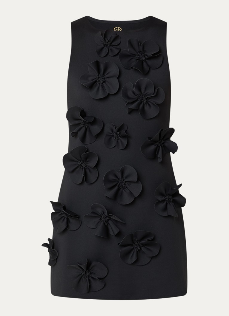 Goldbergh Dames Floren mini jurk met applicatie in de kleur Zwart, maat: XS