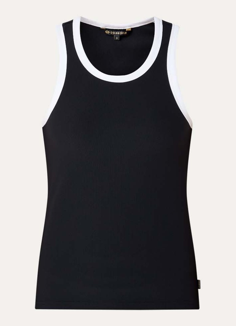Goldbergh Dames Gabrielle tanktop met ronde hals in de kleur Zwart, maat: M