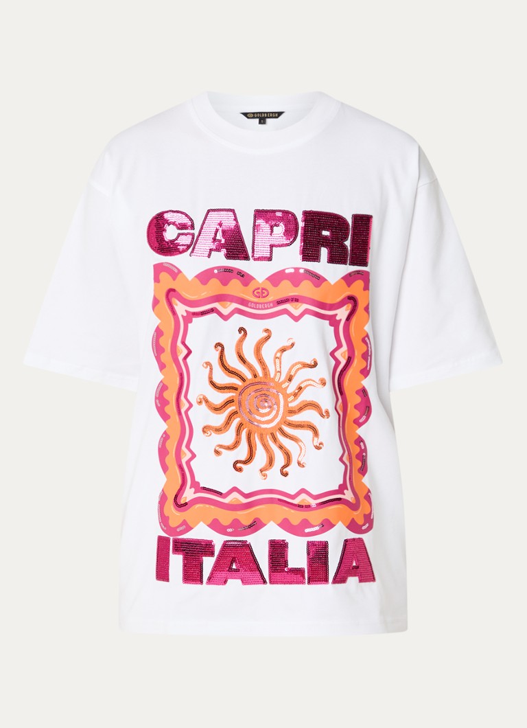 Goldbergh Dames T-shirt met print in de kleur Wit, maat: S