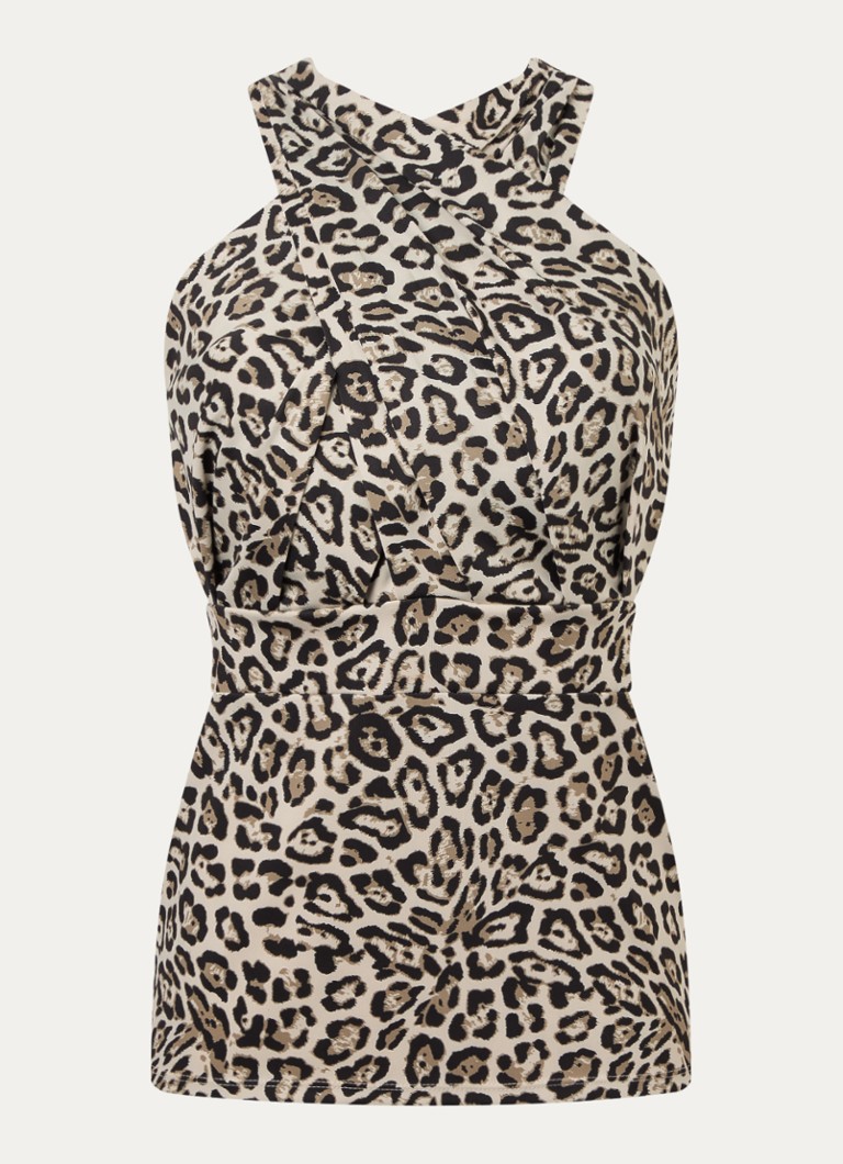 Goldbergh Dames Zanna haltertop met medium support in de kleur Bruin, maat: XS
