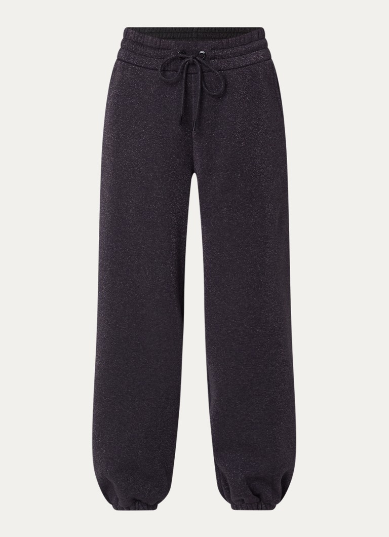 Goldbergh Dames Glimpse high waist tapered fit joggingbroek met lurex in de kleur Antraciet, maat: XS