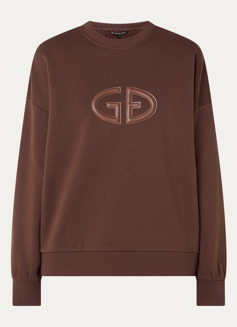 Goldbergh Dames Tova sweater met logoborduring in de kleur Bruin, maat: M