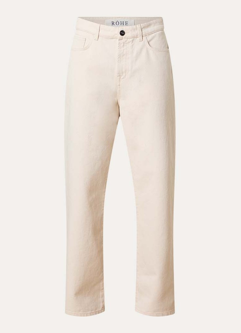 Róhe Dames Low waist loose fit jeans met steekzakken in de kleur Beige, maat: 34