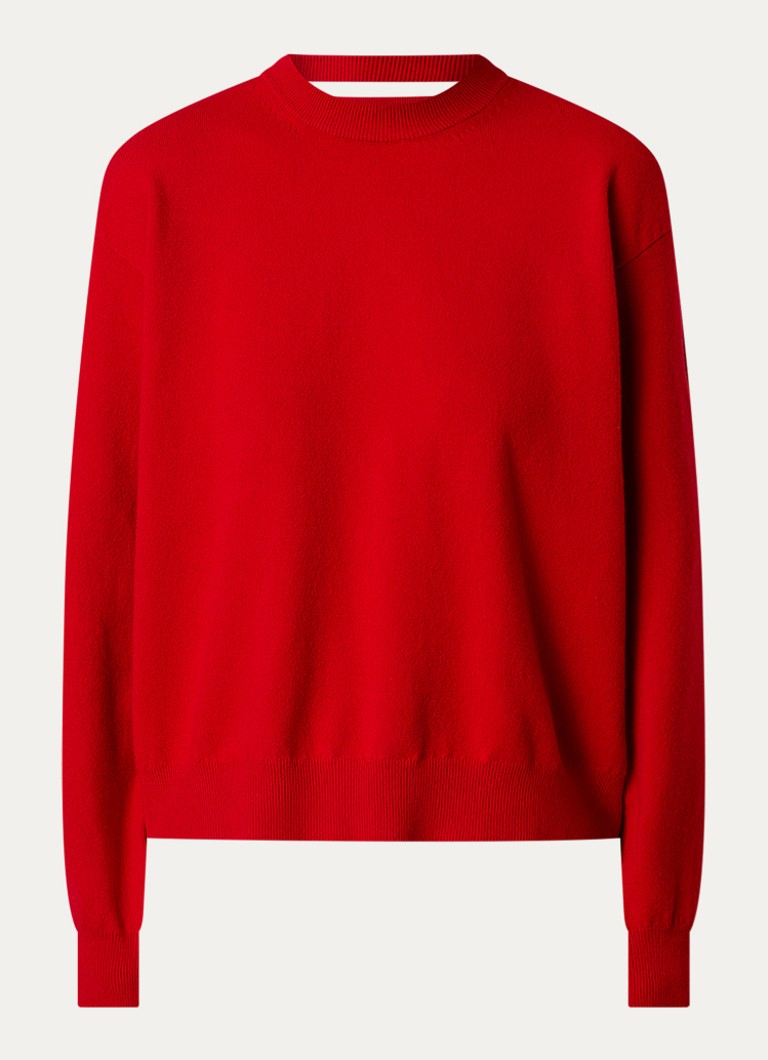 Róhe Dames Fijngebreide pullover in kasjmierblend in de kleur Rood, maat: 34