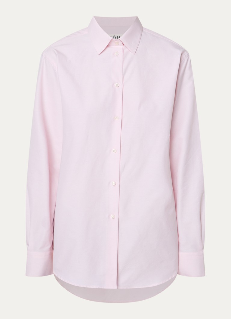 Róhe Dames Blouse met kraag in de kleur Lichtroze, maat: 36