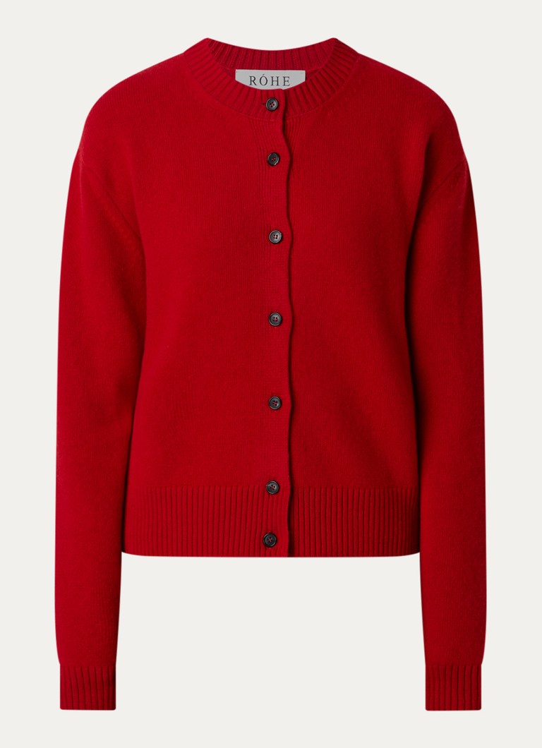 Róhe Dames Fijngebreid vest in kasjmierblend in de kleur Rood, maat: 38