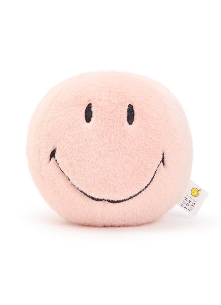 Bon Ton Toys Smiley Fuzzy knuffel 13 cm in de kleur Lichtroze, maat: 13 CM