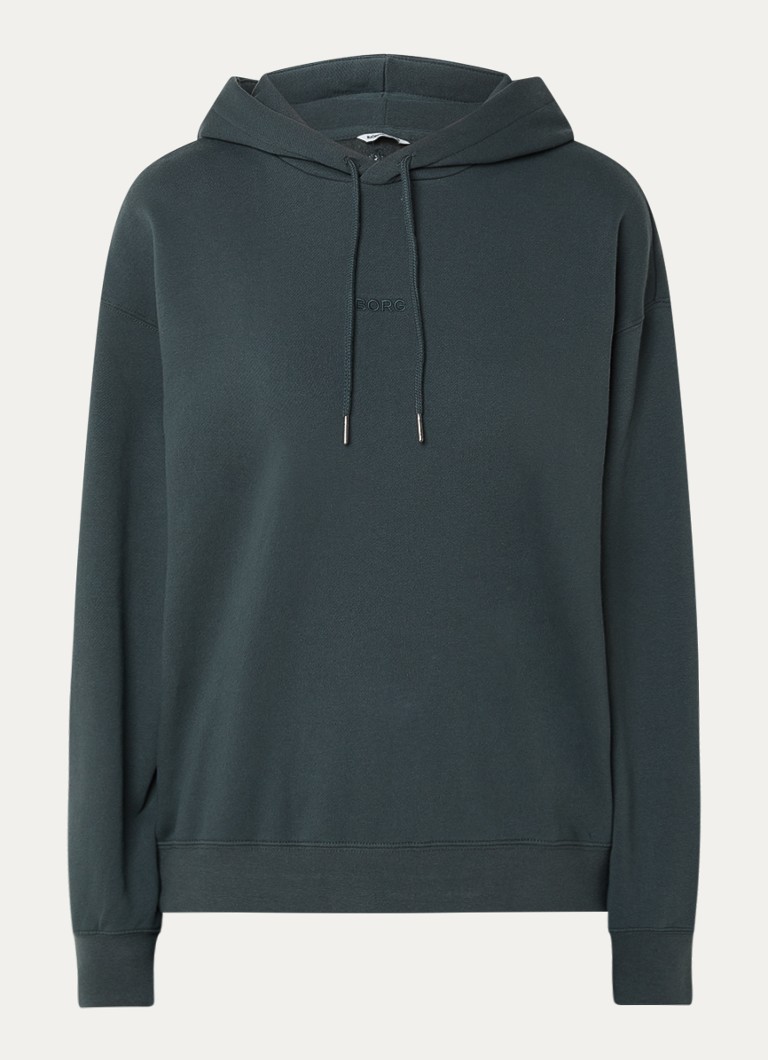 Björn Borg Dames Studio hoodie met logo in de kleur Groen, maat: XS