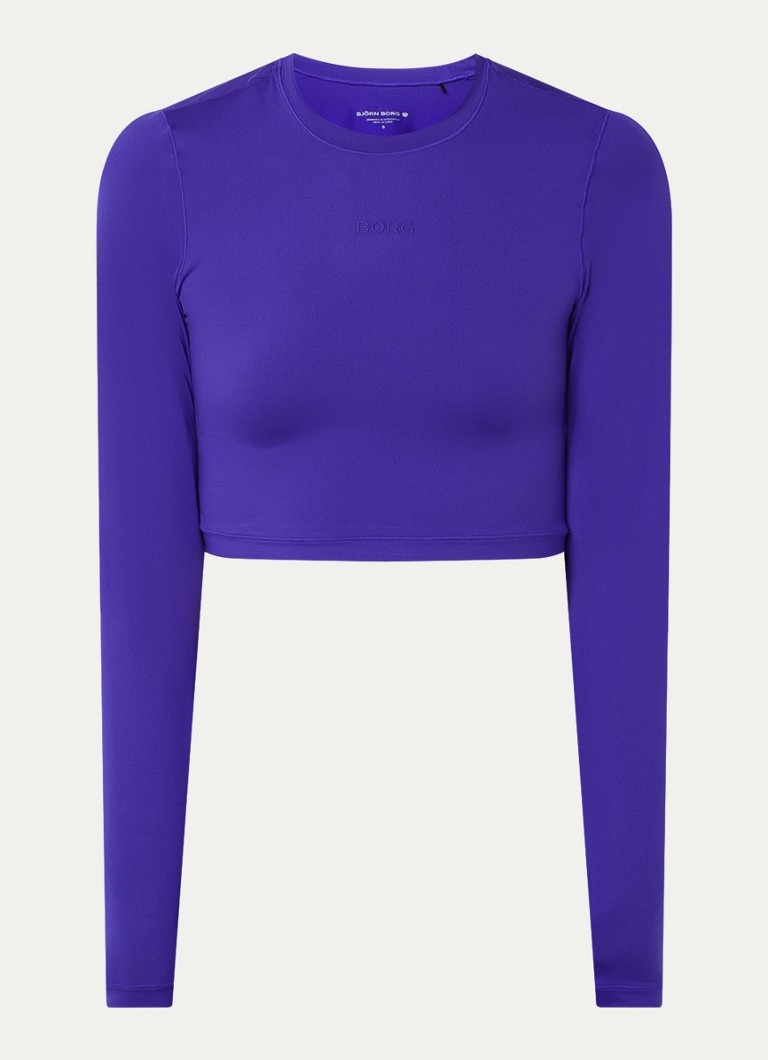 Björn Borg Dames Crop top met logo in de kleur Kobaltblauw, maat: L