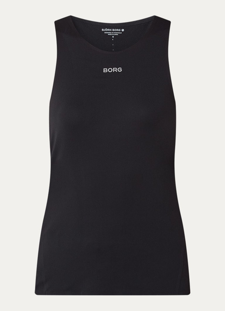 Björn Borg Dames Tanktop met logo- en backprint in de kleur Zwart, maat: XL