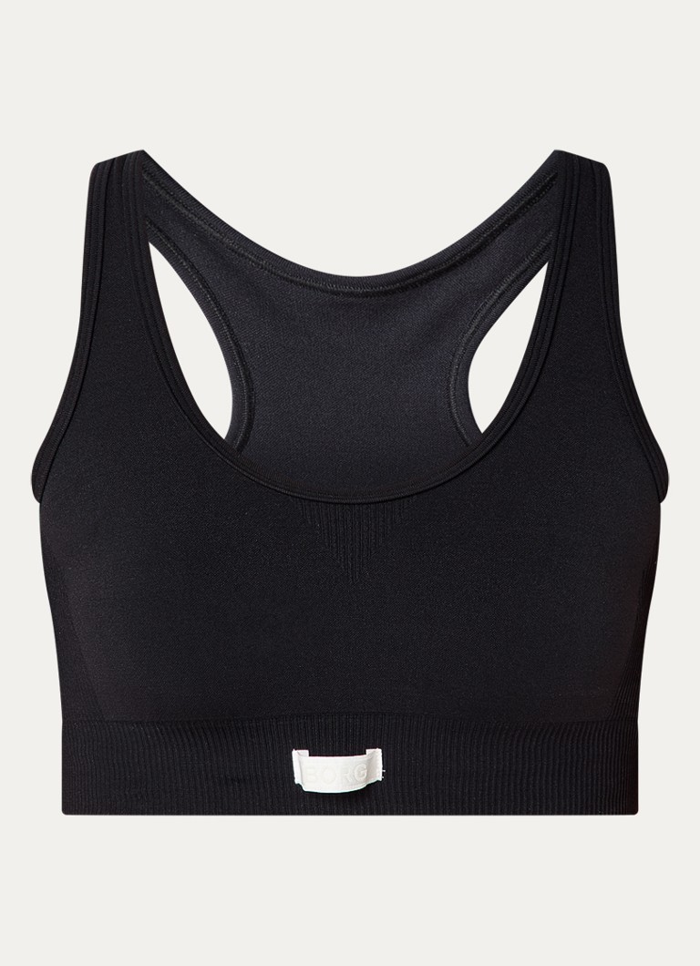 Björn Borg Dames Studio sport bh met light support in de kleur Zwart, maat: M