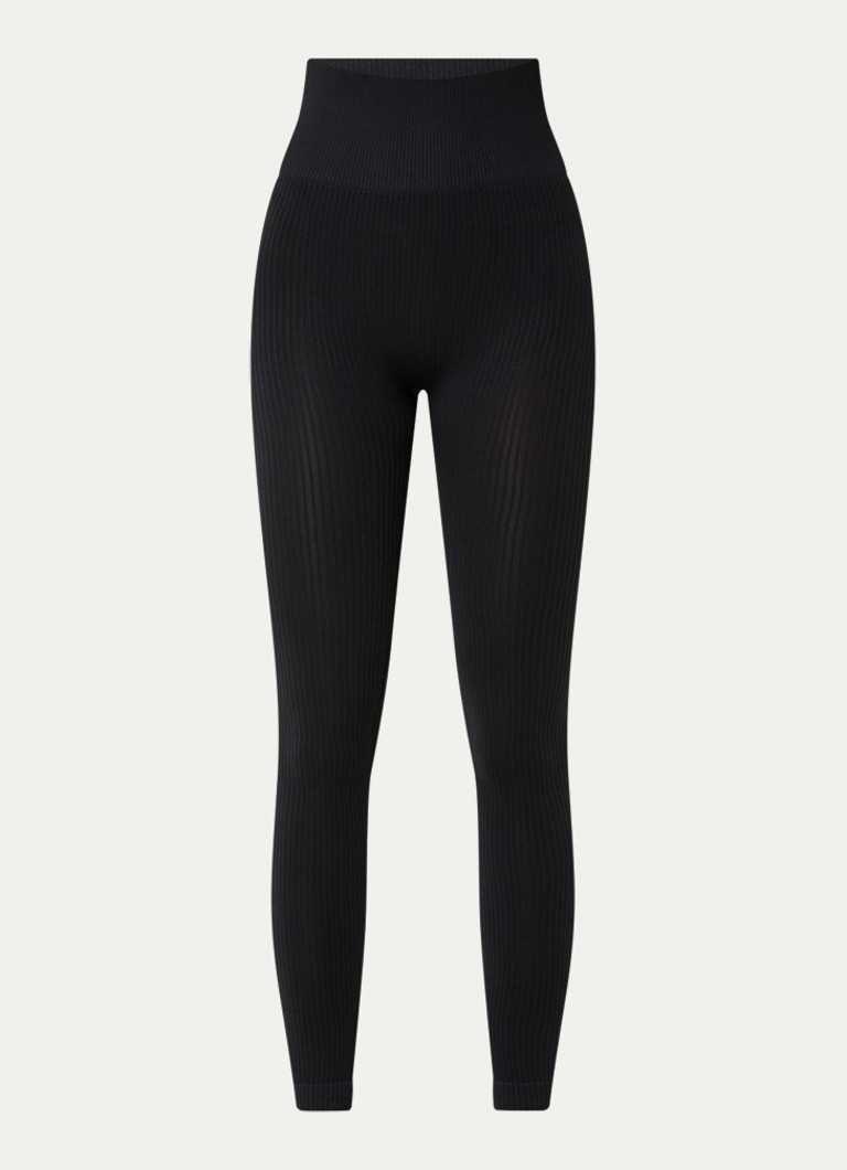 Björn Borg Dames Studio high waist skinny fit rib trainingslegging in de kleur Zwart, maat: L