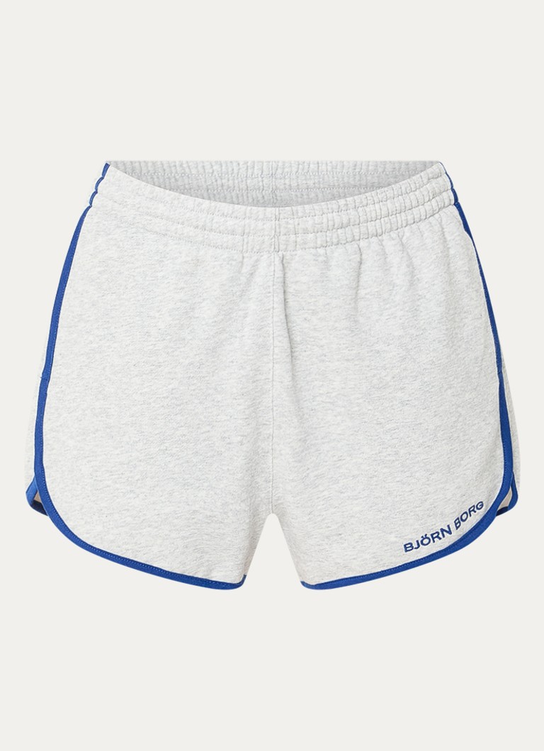 Björn Borg Dames Low waist wide fit shorts met steekzakken in de kleur Lichtgrijs, maat: XS