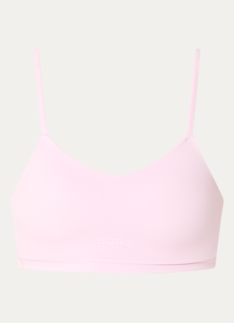 Björn Borg Dames Studio Soft sport bh met light support en logo in de kleur Roze, maat: M