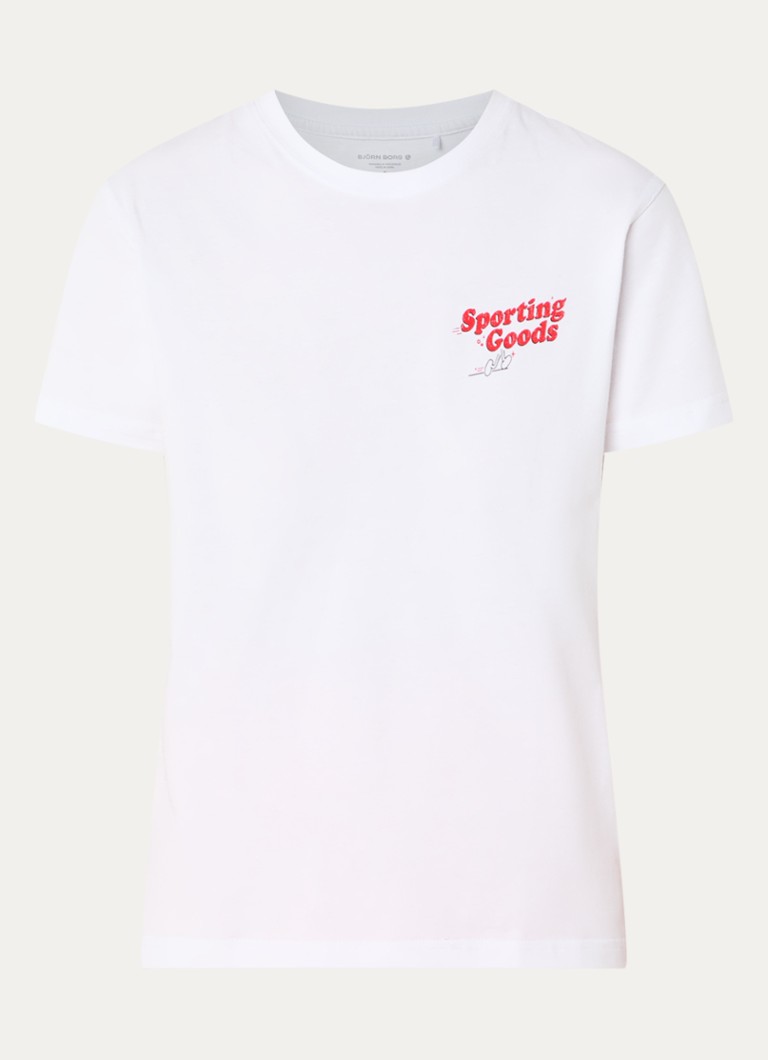 Björn Borg Dames T-shirt met front- en backprint in de kleur Wit, maat: M