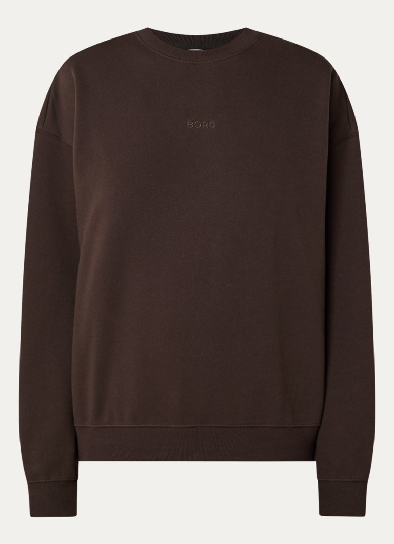 Björn Borg Dames Studio Oversized sweater met logo in de kleur Bruin, maat: XS