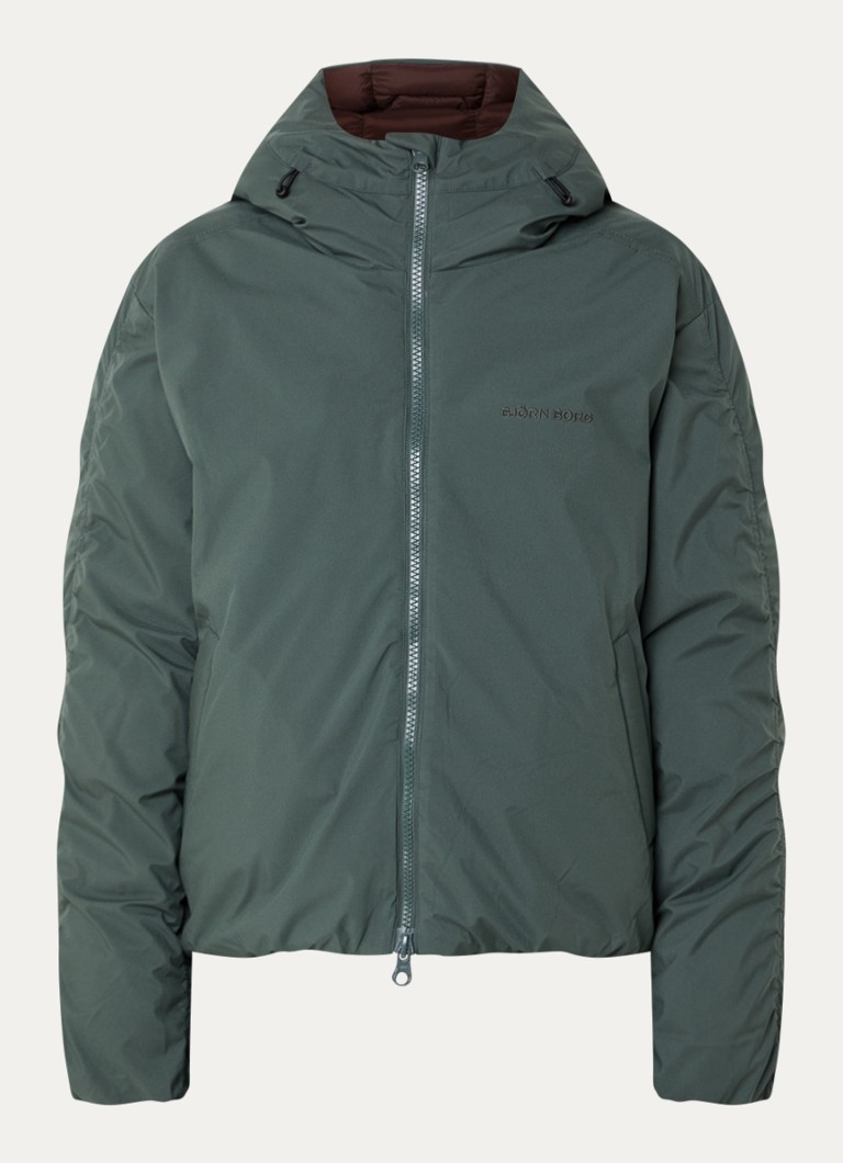 Björn Borg Dames Studio reversible pufferjack met logo in de kleur Groen, maat: S