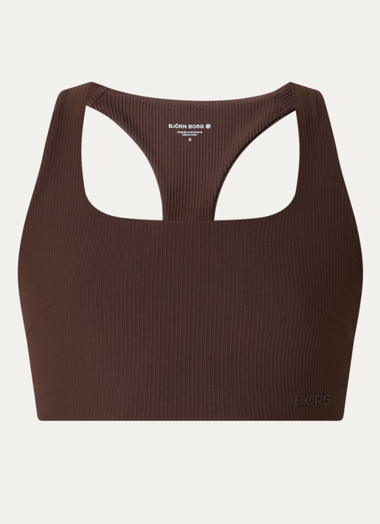 Björn Borg Dames Studio sport bh met medium support in de kleur Bruin, maat: S