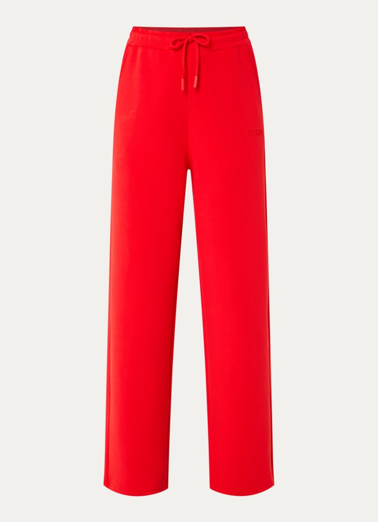 Björn Borg Dames Studio Soft high waist loose fit jogginsbroek met logo in de kleur Rood, maat: M