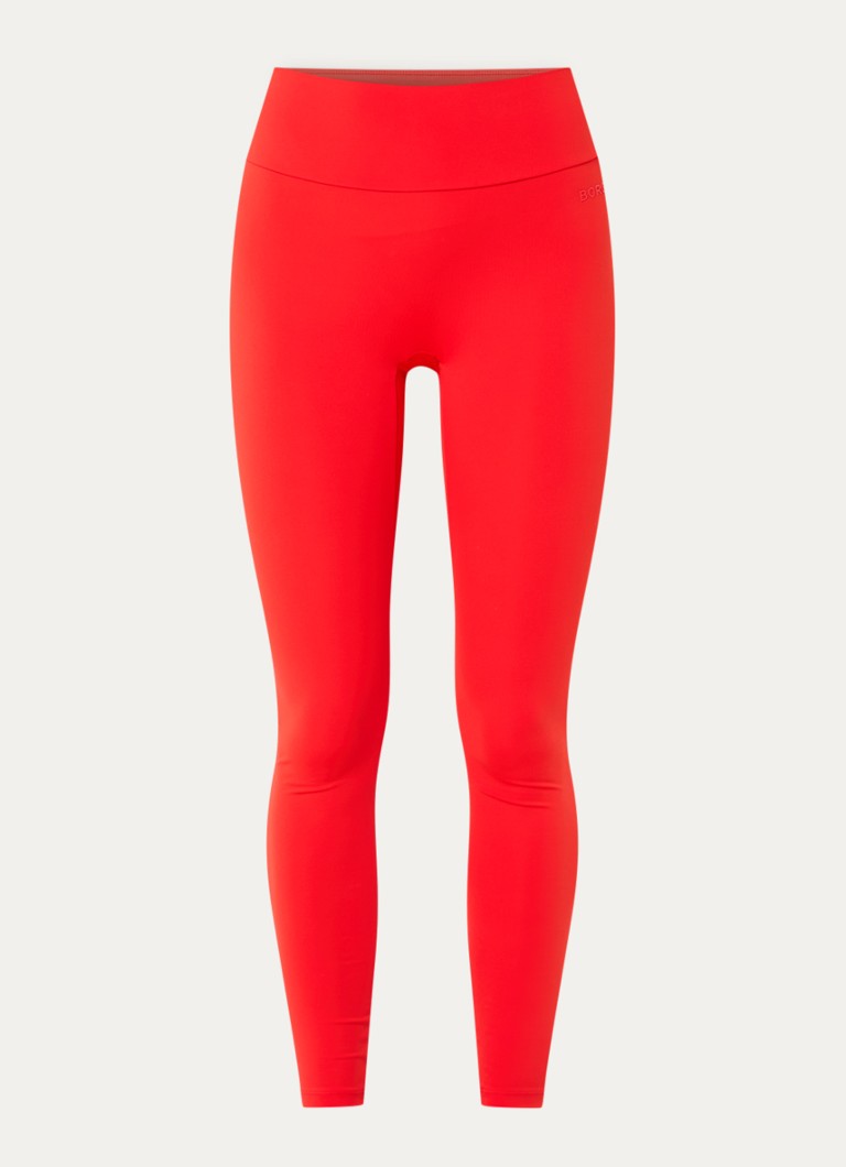 Björn Borg Dames Studio high waist skinny fit trainigslegging met 3D logo in de kleur Rood, maat: M