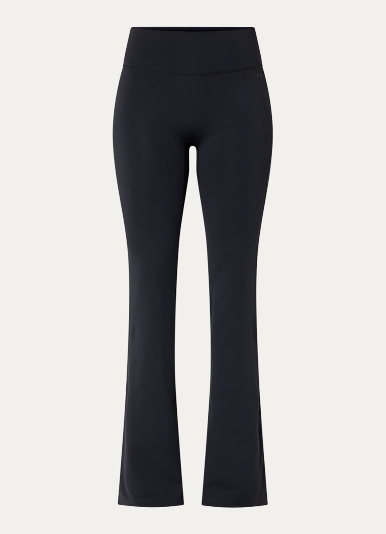 Björn Borg Dames Borg high waist flared fit trainingslegging met 3D logo in de kleur Zwart, maat: S