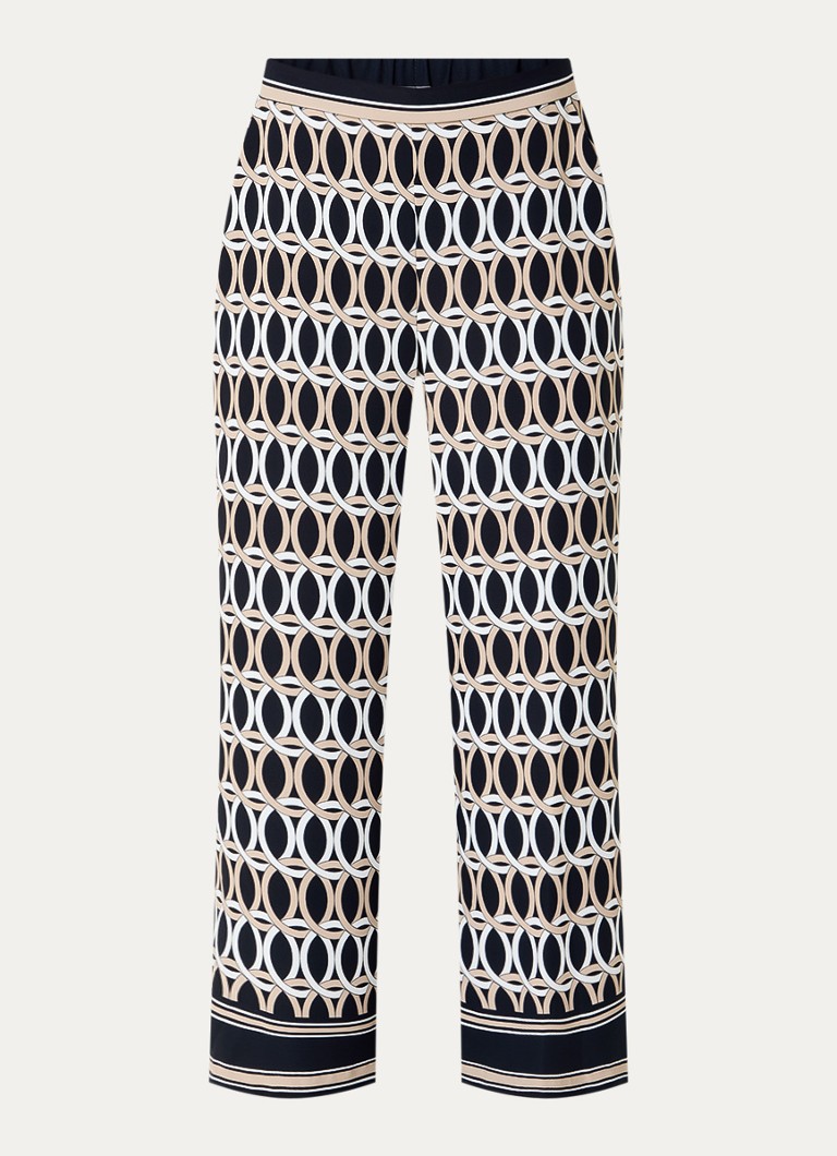 Joseph Ribkoff Dames High waist wide fit palazzo broek met print in de kleur Zwart