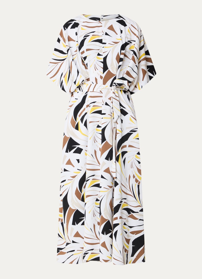 Joseph Ribkoff Dames Midi tuniekjurk met strikceintuur en print in de kleur Wit