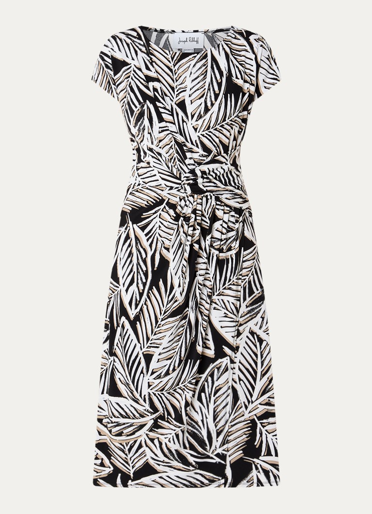 Joseph Ribkoff Dames Midi jurk met print in de kleur Wit
