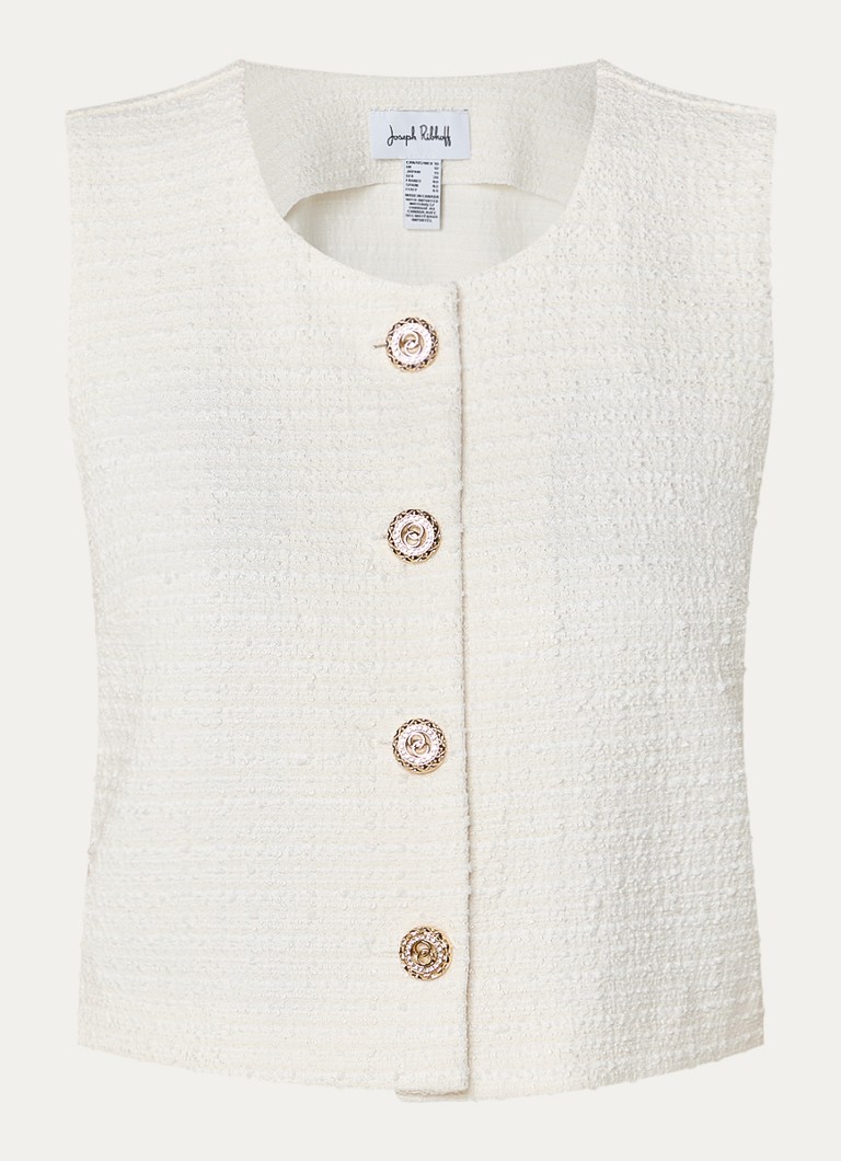 Joseph Ribkoff Dames Fijngebreid gilet met structuur in de kleur Gebroken wit