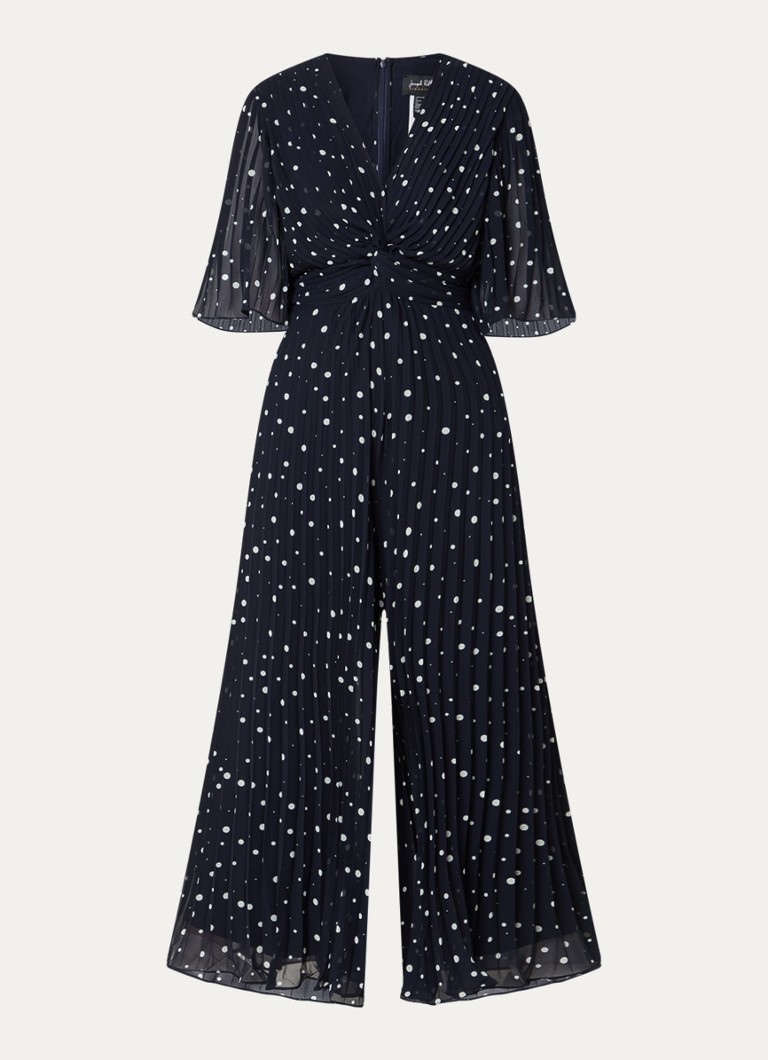 Joseph Ribkoff Dames Wide fit jumpsuit met stippenprint in de kleur Donkerblauw