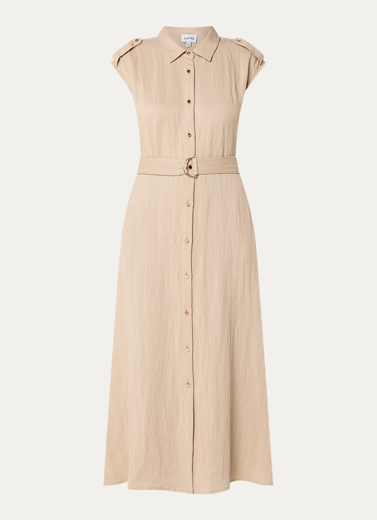 Joseph Ribkoff Dames Midi blousejurk met kraag en ceintuur in de kleur Beige