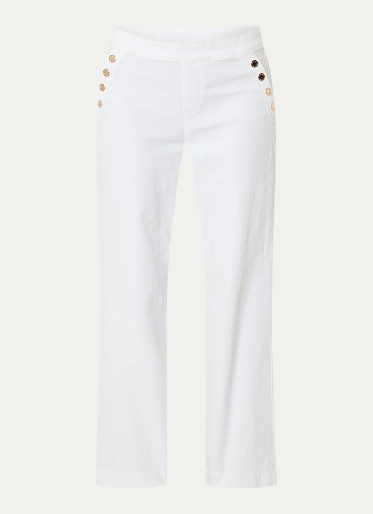 Joseph Ribkoff Dames High waist flared jeans met gekleurde wassing in de kleur Wit