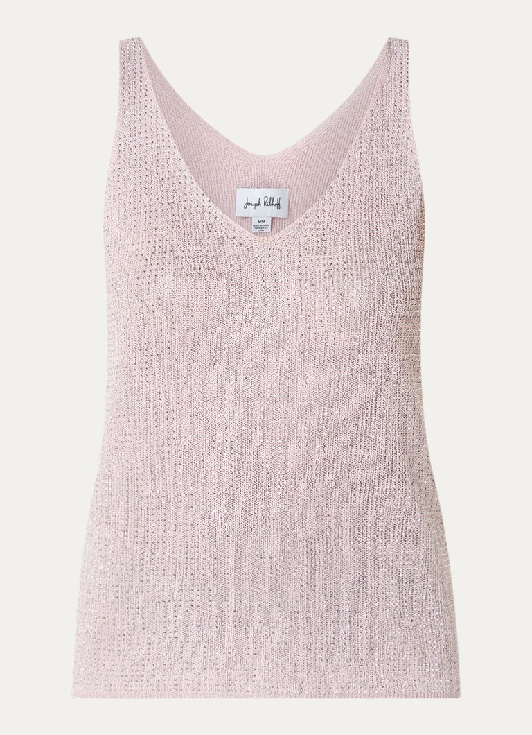 Joseph Ribkoff Dames Grofgebreide tanktop met strass in de kleur Lichtroze