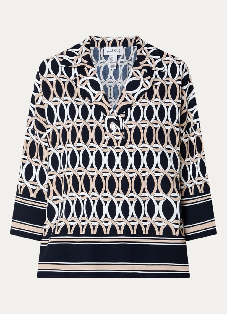 Joseph Ribkoff Dames Top met print en V-hals in de kleur Zwart
