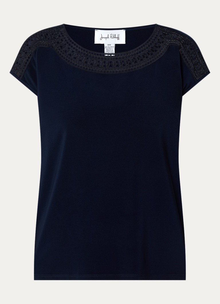 Joseph Ribkoff Dames Mouwloze top met broderie in de kleur Donkerblauw