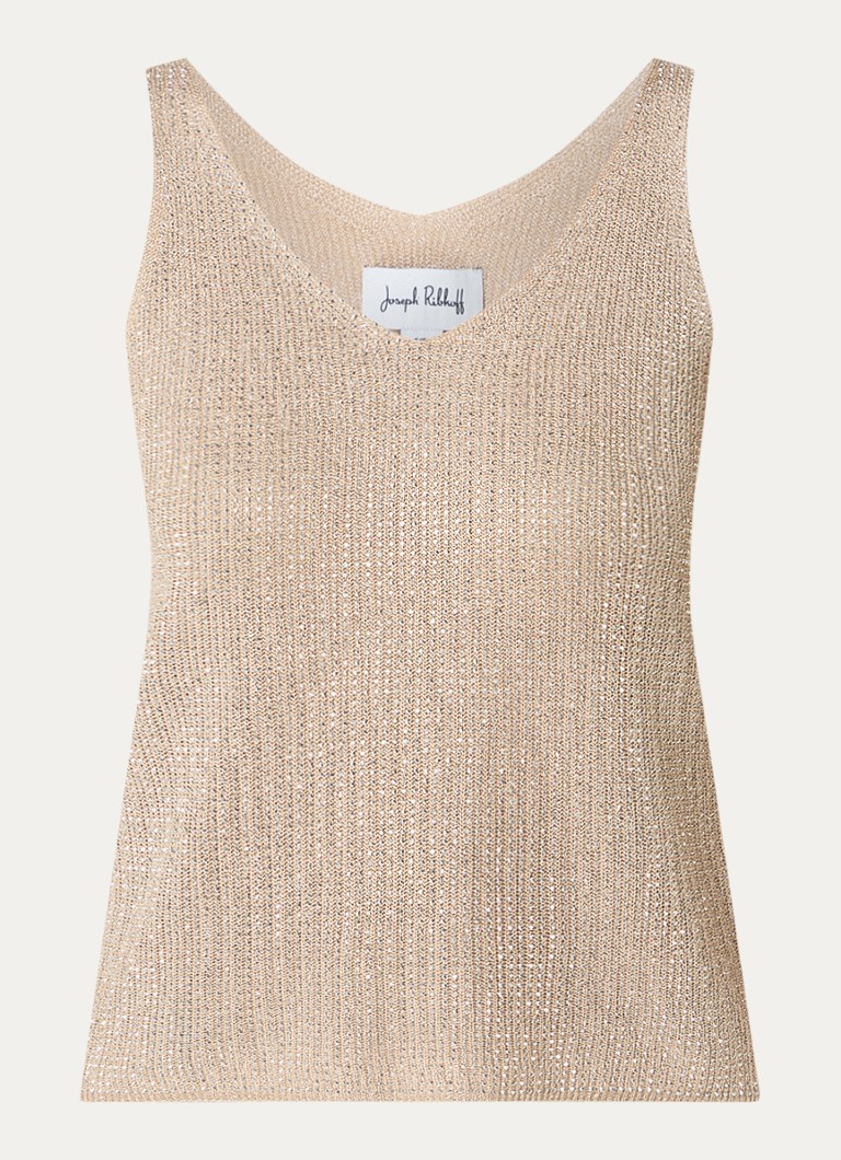 Joseph Ribkoff Dames Grofgebreide tanktop met strass in de kleur Beige